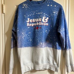 Stylish Blue and White Splatter Women's Sweatshirt